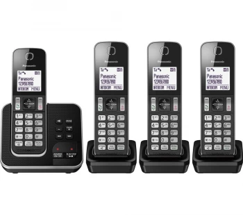 Image of Panasonic KX-TGD624EB Cordless Phone Quad Handsets