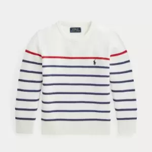 image of Polo Ralph Lauren Boys' Striped Jumper - Deckwash White Multi - 10-12 Years