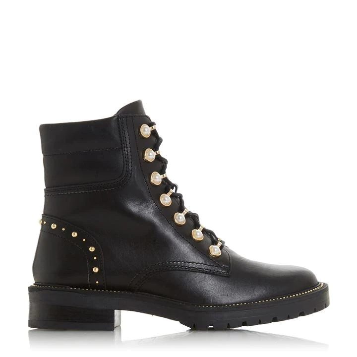 Image of Dune Black Leather 'Pearley' Ankle Boots - 4