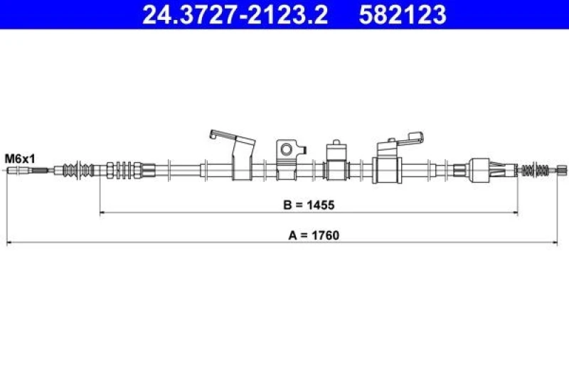 Image of ATE 24.3727-2123.2 Brake Cable 1760mm Cable,parking brake (124)