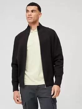 Image of Calvin Klein Milano Stitch Zip Through Knit - Black, Size L, Men