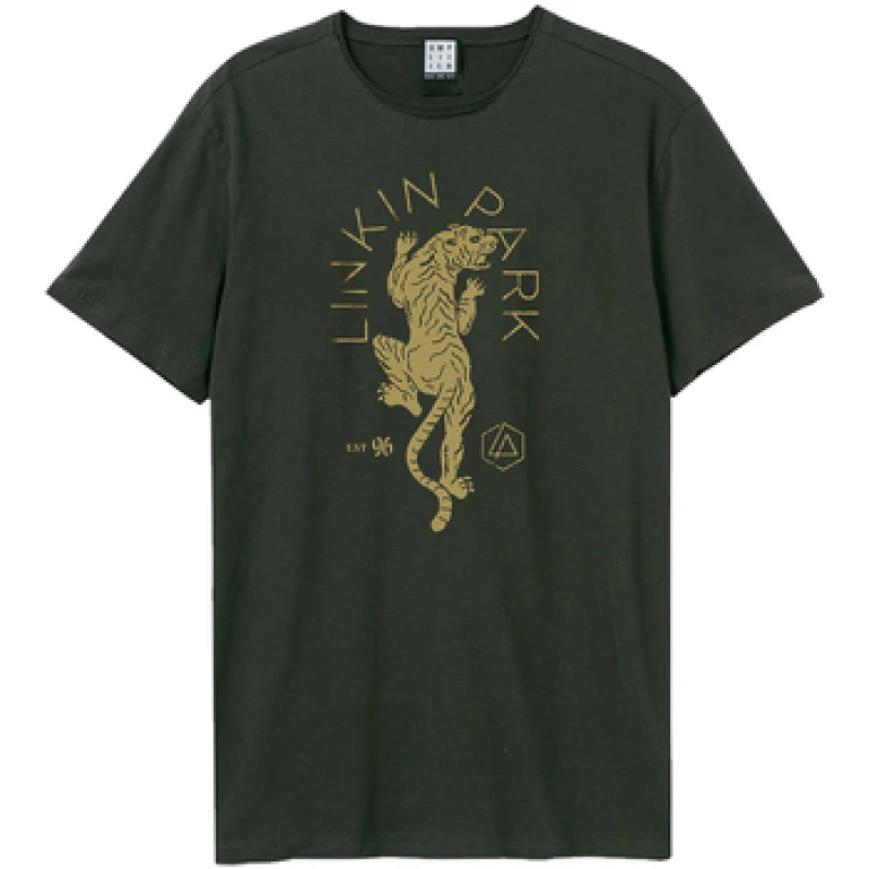 Image of Amplified Amplified Men Tiger Linkin Park T-Shirt in Charcoal Size: X-Small Charcoal XS Male 5063750847542
