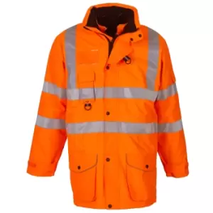 Image of Yoko Hi Vis Multi-Function Breathable & Waterproof 7-In-1 Jacket (Pack of 2) (S) (Hi Vis Orange)