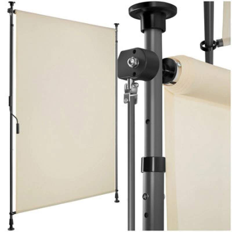 Image of Tectake Retractable Awning Taija - Tooless Installation, With Hand Crank, Retractable And Uv Blocking 100 X 310 Cm - Beige