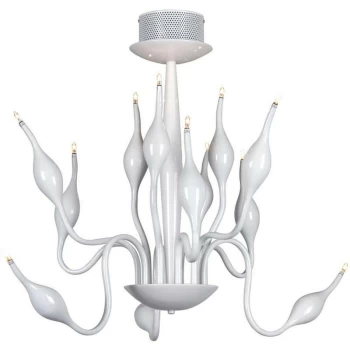 image of Linea Verdace Lighting - Linea Verdace Snow Goose Multi Arm Pendant Ceiling Light White Metal