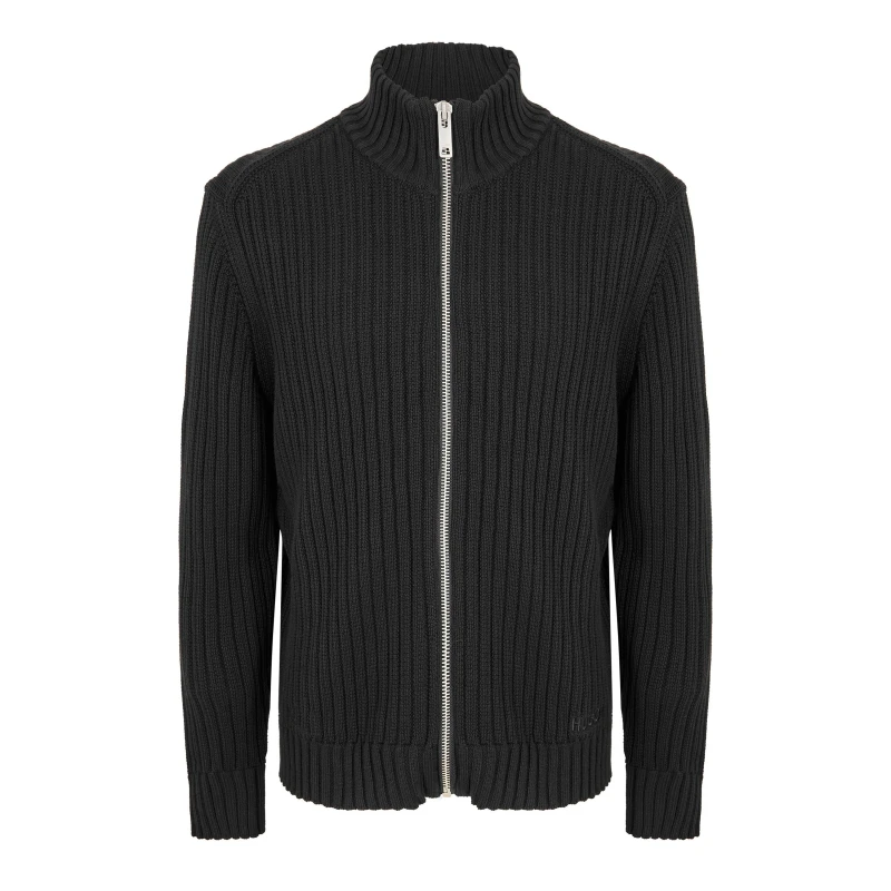 Image of Hugo Sriton 10273681 01 Full Zip Knitted Top Mens Black male S