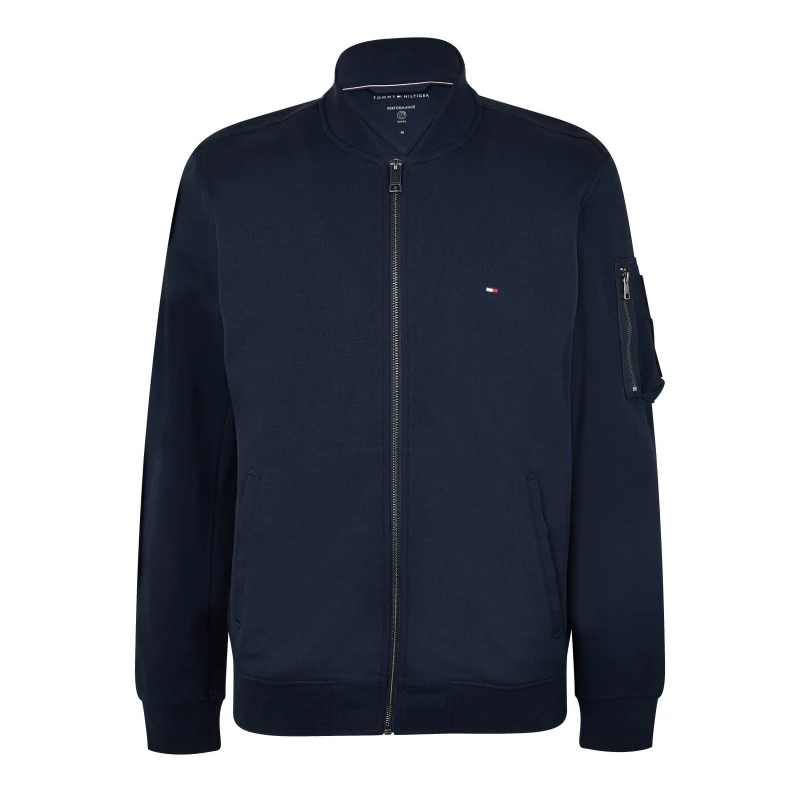 Image of Tommy Hilfiger ESSENTIAL INTECHNO BASEBALL JKT Full Zip Fleece Tops S Blue 57386618350