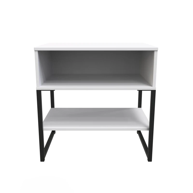 Image of Madrid Open Lamp Table In White Matt (Ready Assembled)