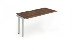 image of Single Ext Kit Silver Frame Bench Desk 1400 Walnut