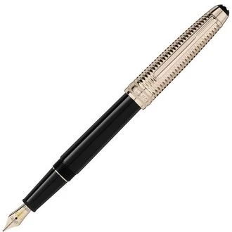 Image of Mont Blanc - Meisterstuck Doue Geometry Champagne Gold-coated Classique Fountain Pen - Fountain Pens - Black