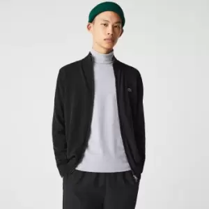 Image of Lacoste Mens Stand-up Collar Organic Cotton Zippered Sweater Size 4 - M Grey