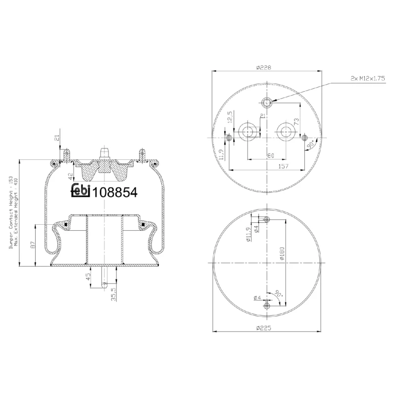 Image of Boot, air suspension FEBI BILSTEIN 108854
