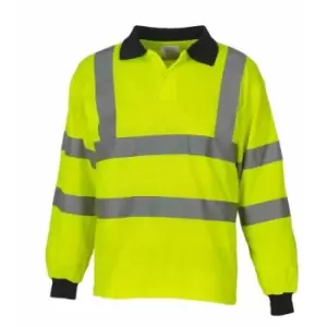 Yoko Ladies/Womens Hi-Vis Long Sleeve Polo Shirt (Pack of 2) (S) (Hi-Vis Yellow) - Hi-Vis Yellow