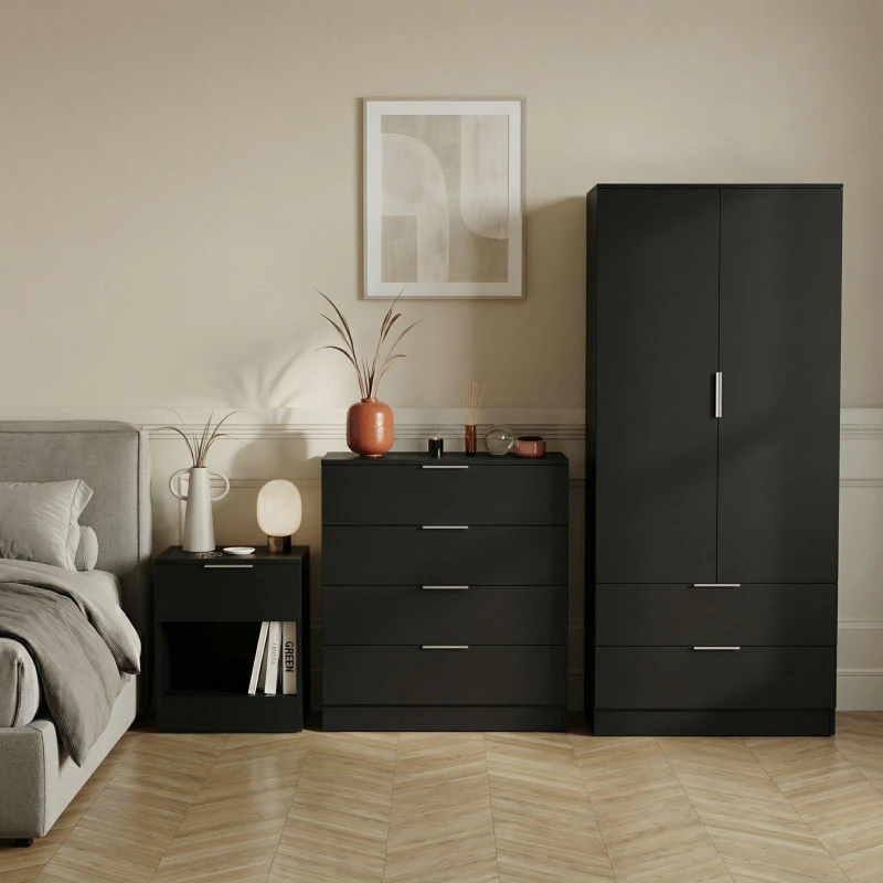 Image of Lassic Vida Designs Trega 3 Piece Bedroom Set 1 Black unisex 3 Piece