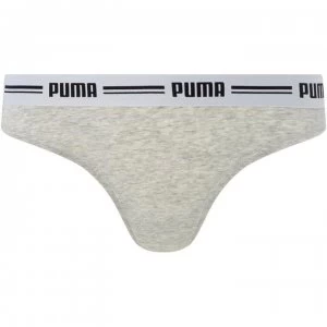 image of Puma 2 per pack iconic Black thong - Grey