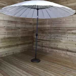 image of 325cm Aluminium Parasol Cream with Crank & Tilt Mechanism for Garden or Patio