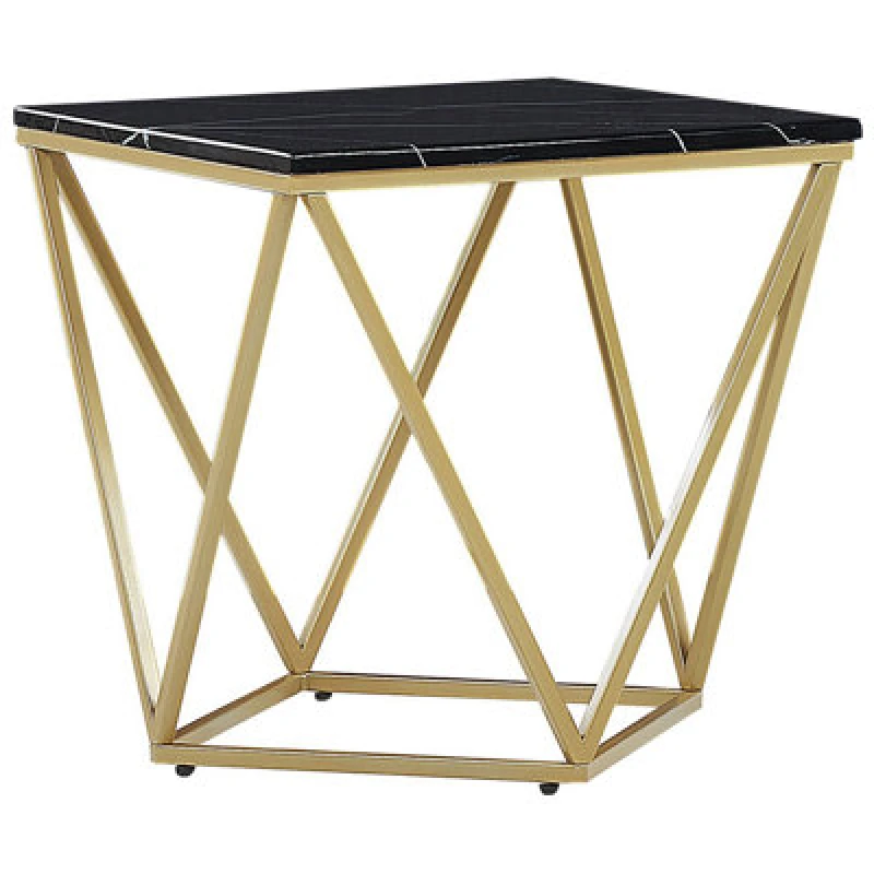 Image of Beliani Side Table Malibu Black/ Gold