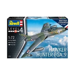 Image of Hawker Hunter FGA9 100 Years RAF (British Legends) 1:72 Revell Model Kit
