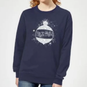 Image of Harry Potter Yule Ball Baubel Womens Christmas Sweatshirt - Navy - XS - Navy