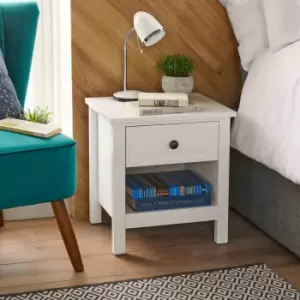 Image of Lloyd Pascal Leamington Monroe Bedside Table With 1 Drawer And 1 Open Shelf
