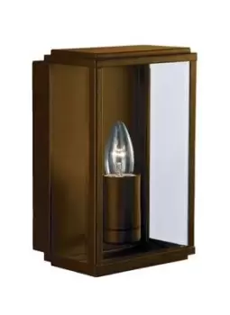 Image of Box Outdoor Wall & Porch Light 1 Light Rect Box Rust Brown IP44