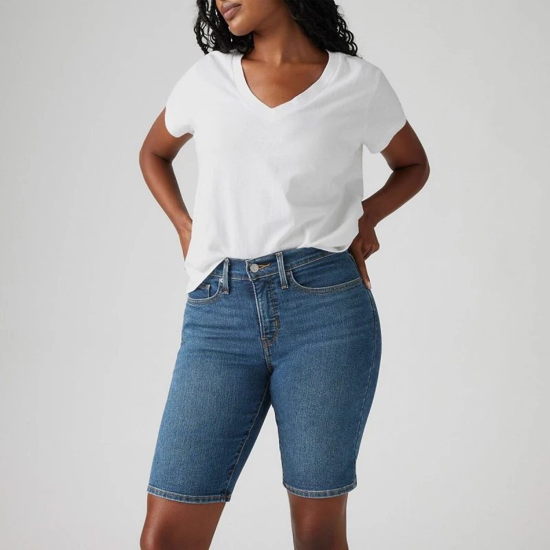 Image of Levis Shaping Bermuda Shorts Clever Girl Cotton W26
