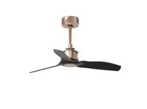 image of Just Fan Copper ceiling fan 3 Blades Black blades 81cm