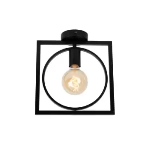 image of Suus Classic Flush Ceiling Light - 1xE27 - Black