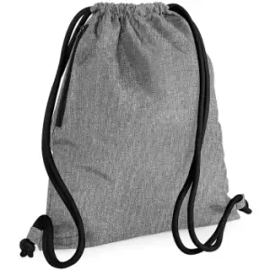 Image of Icon Drawstring Bag/Gymsac (One Size) (Grey Marl/Black) - Bagbase