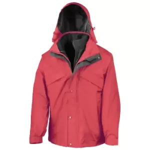 image of Result Mens 3 In 1 Zip And Clip StormDri Waterproof Windproof Jacket (2XL) (Red)