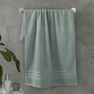 image of Zero Twist 100% Micro Yarn Cotton Bath Towel, Sage Green - Catherine Lansfield