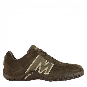 Image of Merrell Sprint Blast Mens Leather Trainers - Gunsmoke/White