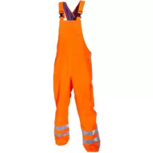 image of Hydrowear - UTTING SNS HI VIS WATERPROOF BIB & BRACE Orange SML - Orange - Orange