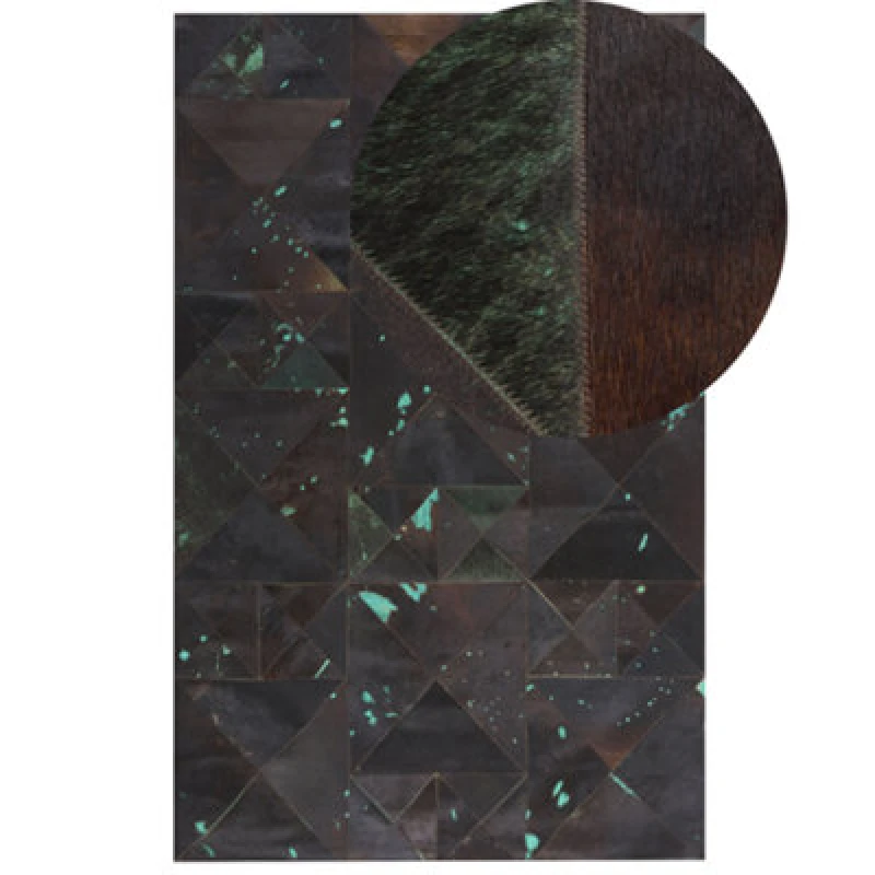 Image of Beliani Rug Atalan Brown 140 X 200 Cm Leather