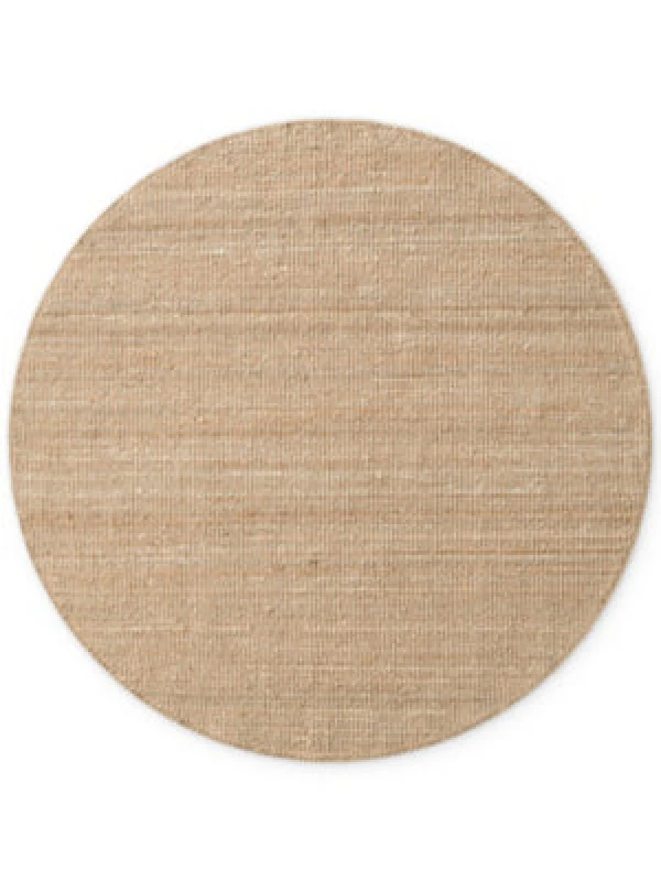 Image of The Rugs Jaipur Natural Round Jute Rug Handwoven Durable Dirt-Repellent Carpet In Beige