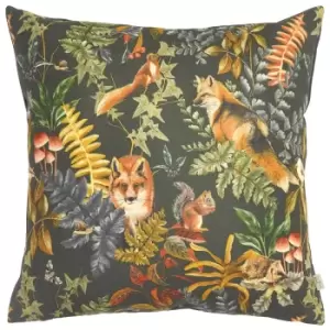 Image of Forest Fox Repeat Cushion Grey