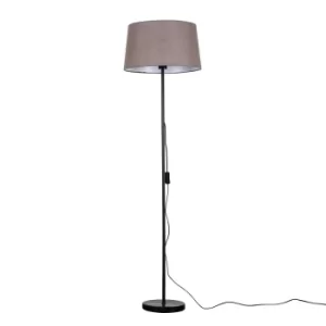 Image of Charlie Black Floor Lamp with Taupe Doretta Shade