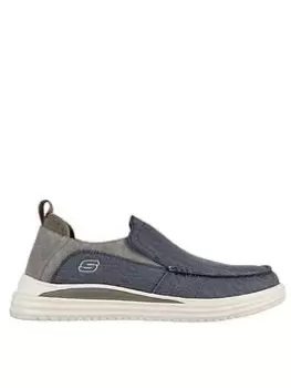 Image of Skechers 204472 - Proven - Evers Casual, Navy/Brown, Size 10, Men