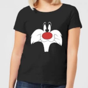 Image of Looney Tunes Sylvester Big Face Womens T-Shirt - Black