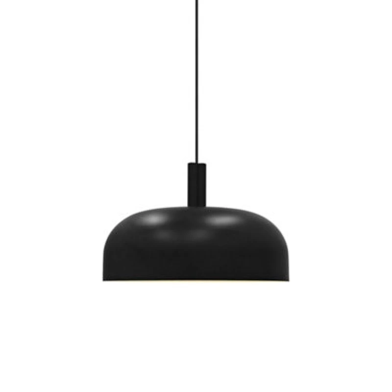 Image of Nordlux Sandro Indoor Pendant Light Black Metal E27 White Inner - Mains Powered, Ip20