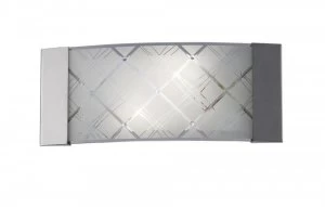 image of Flush Wall Lamp 2 Light Polished Chrome, Glass