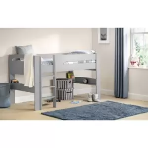 Image of Julian Bowen Pluto Midsleeper Bed - Dove Grey, Star - Grey/White