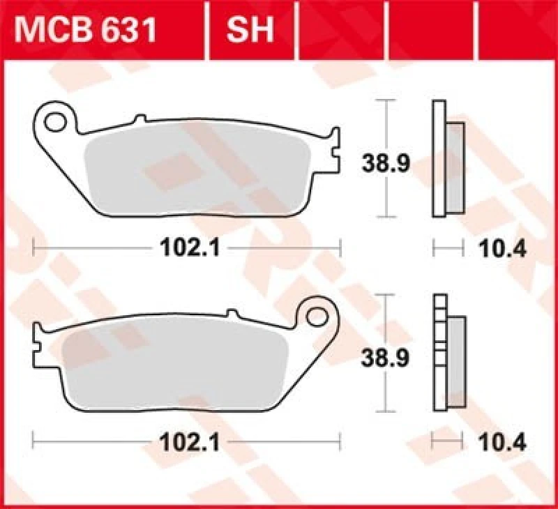 Image of TRW MCB631SH Brake pad set Brake Pad Set,disc brake (402)