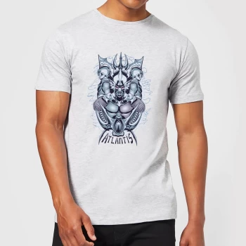 image of Aquaman Atlantis Seven Kingdoms Mens T-Shirt - Grey - XS - Grey