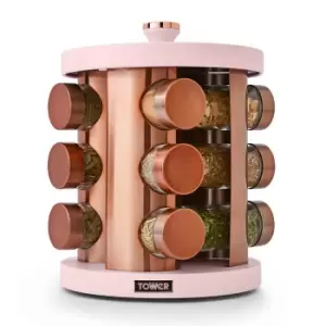 Image of Tower Cavaletto 12 Jar Rotating Spice Rack - Pink