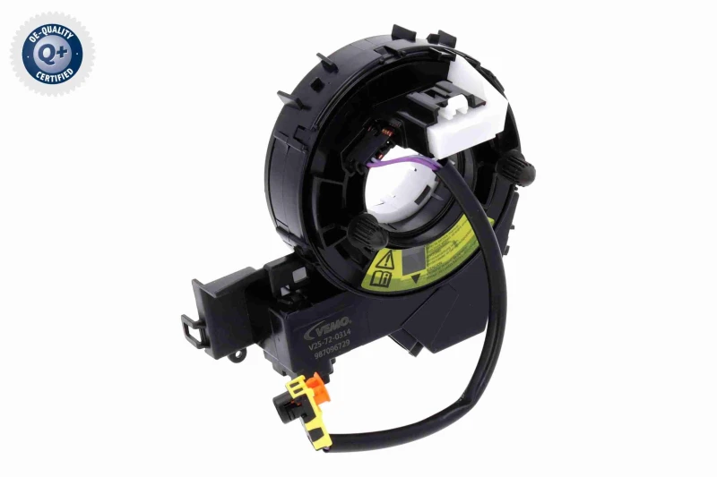 Image of Clock spring for steering wheel VEMO V25-72-0314
