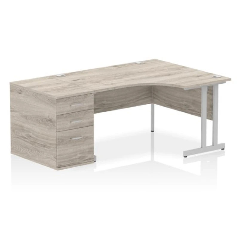 Image of Dynamic Office Solutions Impulse 1400mm Cantilever Right Crescent Desk Workstation I004281