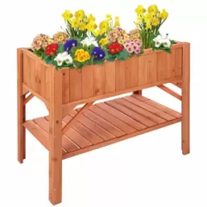 image of Tectake Raised Bed With Storage Brown