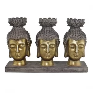 image of Triple Candle Holder, Buddha Design