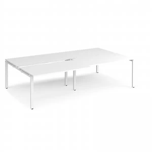 image of Adapt II Sliding top Double Back to Back Desk s 2800mm x 1600mm - White